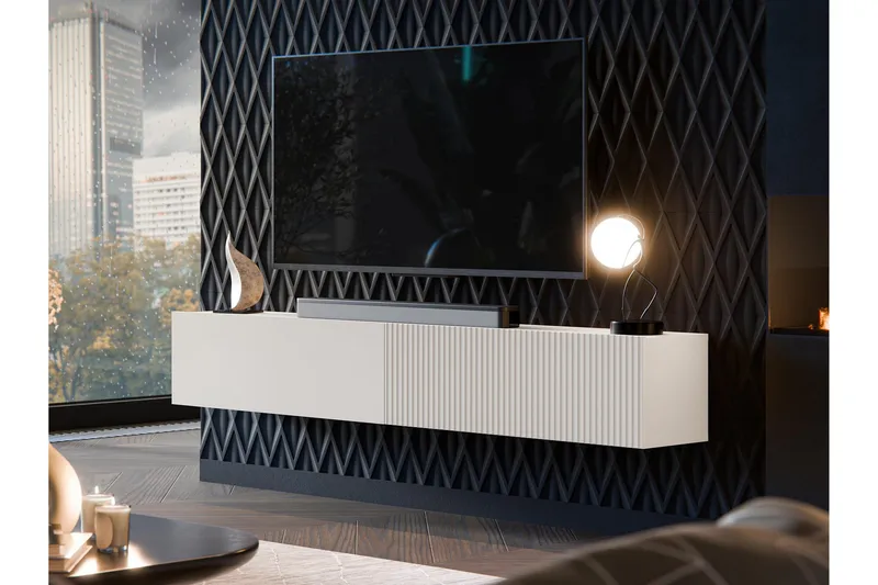 Kangana Tv-Benk 200x30 cm - Beige - Møbler - TV- & Mediamøbler - TV benk & mediabenk