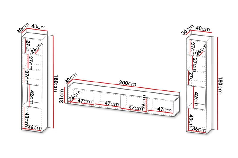 Kangana Tv-Møbelsett - Beige - Møbler - TV- & Mediamøbler - TV-møbelsett