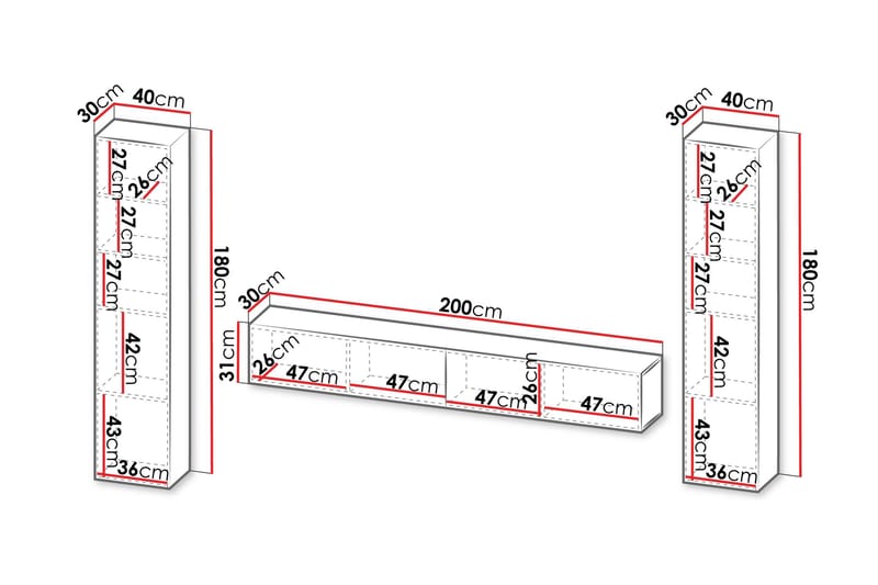Kangana Tv-Møbelsett - Beige - Møbler - TV- & Mediamøbler - TV-møbelsett