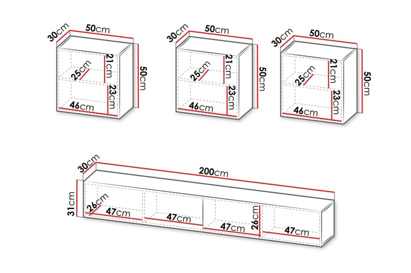 Kangana Tv-Møbelsett - Beige - Møbler - TV- & Mediamøbler - TV-møbelsett
