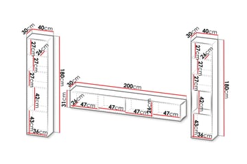 Kangana Tv-Møbelsett - Svart/Brun - Møbler - TV- & Mediamøbler - TV-møbelsett