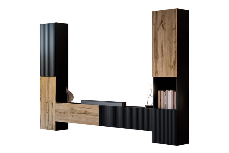 Kangana Tv-Møbelsett, Svart/Brun