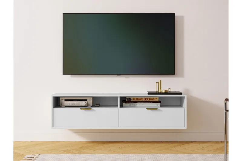 Kanon TV-benk 140 cm - Hvit - Møbler - TV- & Mediamøbler - TV benk & mediabenk