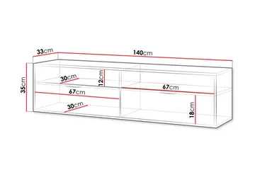 Kanon TV-benk 140 cm - Hvit - Møbler - TV- & Mediamøbler - TV benk & mediabenk