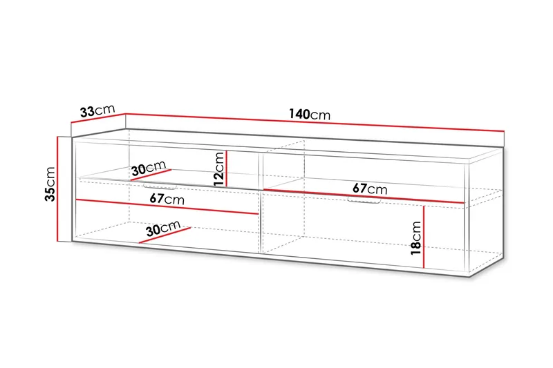 Kanon TV-benk 140 cm - Hvit - Møbler - TV- & Mediamøbler - TV benk & mediabenk