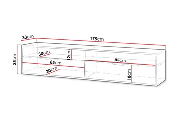 Kanon TV-benk 175 cm - Hvit - Møbler - TV- & Mediamøbler - TV benk & mediabenk