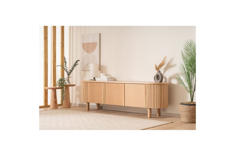 Karela TV-benk 180 cm - Lysfarget tre - Møbler - TV- & Mediamøbler - TV benk & mediabenk