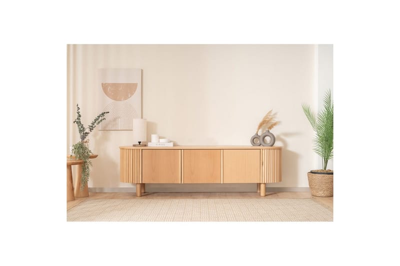 Karela TV-benk 180 cm - Lysfarget tre - Møbler - TV- & Mediamøbler - TV benk & mediabenk
