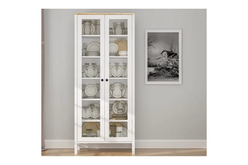 Kelric Bokhylle 83 cm - Natur/Hvit - Oppbevaring - Hylle - Bokhylle