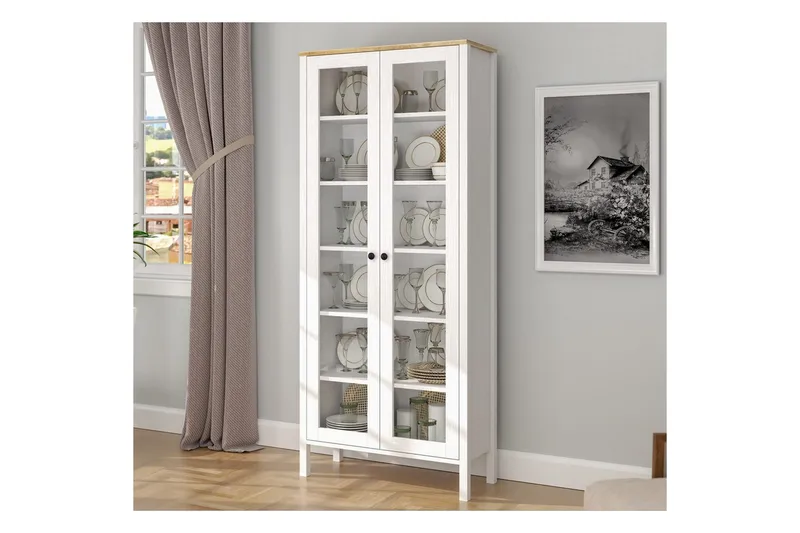 Kelric Bokhylle 83 cm - Natur/Hvit - Oppbevaring - Hylle - Bokhylle