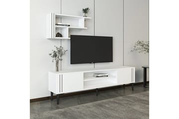 Klyne TV-møbelsett 140x29,6 cm - Hvit - Møbler - TV- & Mediamøbler - TV-møbelsett