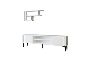 Klyne TV-møbelsett 140x29,6 cm - Hvit - Møbler - TV- & Mediamøbler - TV-møbelsett