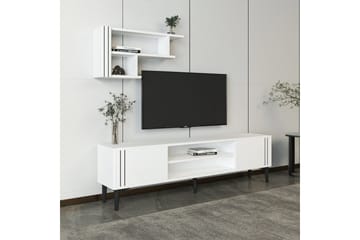 Klyne TV-møbelsett 140x29,6 cm - Hvit - Møbler - TV- & Mediamøbler - TV-møbelsett