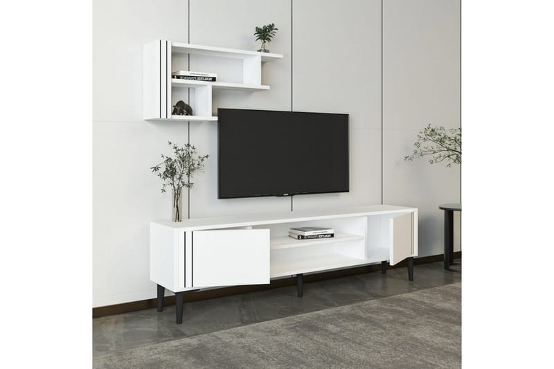 Klyne TV-møbelsett 140x29,6 cm - Hvit - Møbler - TV- & Mediamøbler - TV-møbelsett