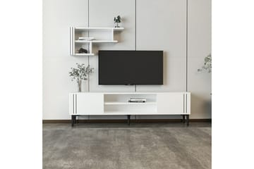 Klyne TV-møbelsett 140x29,6 cm - Hvit - Møbler - TV- & Mediamøbler - TV-møbelsett