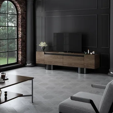 Kumail TV-benk 180 cm - Brun/Svart - Møbler - TV- & Mediamøbler - TV benk & mediabenk