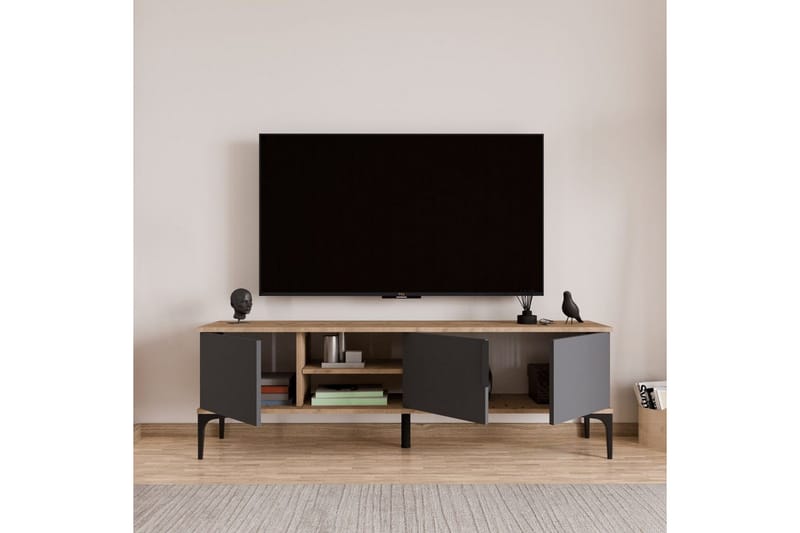 Kunar TV-benk 180 cm - Antrasitt - Møbler - TV- & Mediamøbler - TV benk & mediabenk