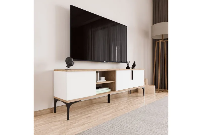 Kunar TV-benk 180 cm - Hvit - Møbler - TV- & Mediamøbler - TV benk & mediabenk