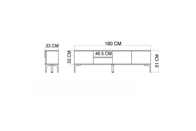 Kunar TV-benk 180 cm - Hvit - Møbler - TV- & Mediamøbler - TV benk & mediabenk