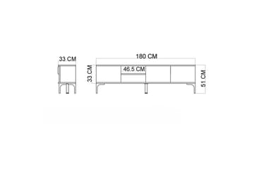 Kunar TV-benk 180 cm - Natur - Møbler - TV- & Mediamøbler - TV benk & mediabenk