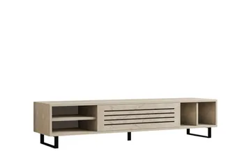 Lamal Gulvstående TV-benk 160 cm med Oppbevaring i Tre - Beige - Møbler - TV- & Mediamøbler - TV benk & mediabenk