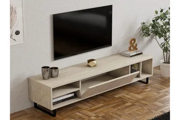 Lamal Gulvstående TV-benk 160 cm med Oppbevaring i Tre - Beige - Møbler - TV- & Mediamøbler - TV benk & mediabenk
