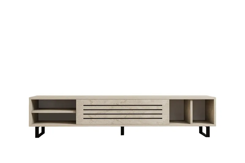Lamal Gulvstående TV-benk 160 cm med Oppbevaring i Tre, Beige