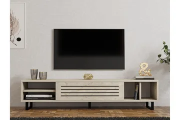 Lamal Gulvstående TV-benk 160 cm med Oppbevaring i Tre - Beige - Møbler - TV- & Mediamøbler - TV benk & mediabenk