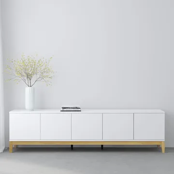 Lav skjenk Loft24 Pelle Hvit/Wotan-eik - Hvit / Wotan-eik - Møbler - TV- & Mediamøbler - TV benk & mediabenk