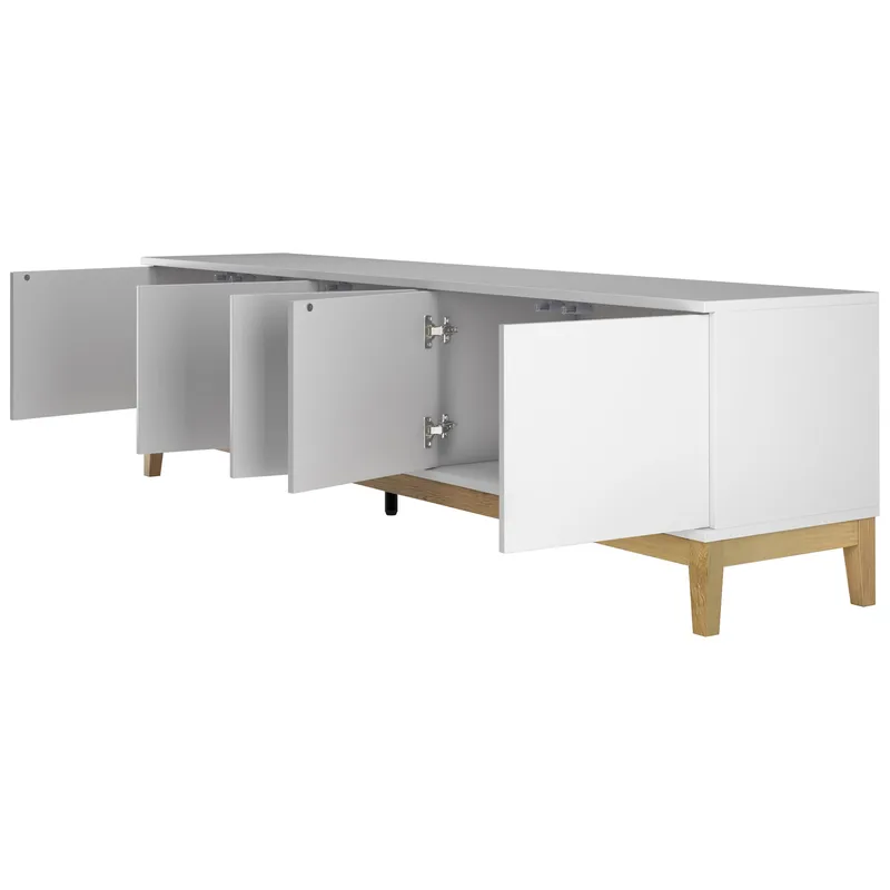 Lav skjenk Loft24 Pelle Hvit/Wotan-eik - Hvit / Wotan-eik - Møbler - TV- & Mediamøbler - TV benk & mediabenk