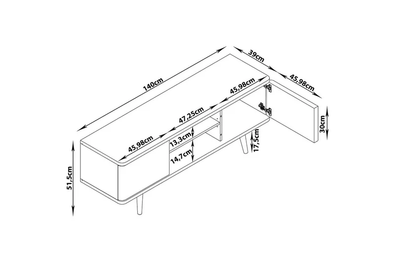 Lavbord Alandra - Møbler - TV- & Mediamøbler - TV benk & mediabenk