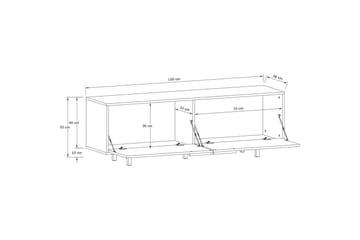 Lavbord Alberto 150x38x50 cm, Hvit - 150x38x50 cm, Hvit - Møbler - TV- & Mediamøbler - TV benk & mediabenk