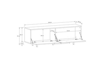 Lavbord Alberto 150x38x50 cm, Hvit - 150x38x50 cm, Hvit - Møbler - TV- & Mediamøbler - TV benk & mediabenk