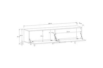 Lavbord Alberto 180x38x50 cm, Hvit - 180x38x50 cm, Hvit - Møbler - TV- & Mediamøbler - TV benk & mediabenk