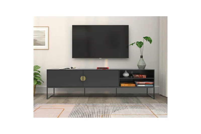 Lavbord Asia Antrasitt - Antrasitt - Møbler - TV- & Mediamøbler - TV benk & mediabenk