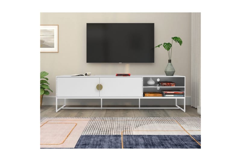 Lavbord Asia Hvit - Hvit - Møbler - TV- & Mediamøbler - TV benk & mediabenk