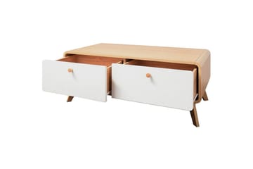 Lavbord Cassie 100x51x40 cm, Eik/Hvit - 100x51x40 cm, Eik/Hvit - Møbler - TV- & Mediamøbler - TV benk & mediabenk