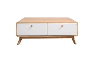 Lavbord Cassie 100x51x40 cm, Eik/Hvit - 100x51x40 cm, Eik/Hvit - Møbler - TV- & Mediamøbler - TV benk & mediabenk