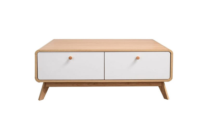 Lavbord Cassie 100x51x40 cm, Eik/Hvit - 100x51x40 cm, Eik/Hvit - Møbler - TV- & Mediamøbler - TV benk & mediabenk