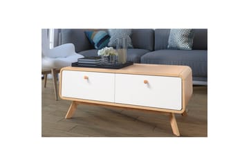 Lavbord Cassie 100x51x40 cm, Eik/Hvit - 100x51x40 cm, Eik/Hvit - Møbler - TV- & Mediamøbler - TV benk & mediabenk