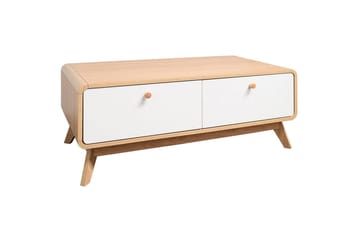 Lavbord Cassie 100x51x40 cm, Eik/Hvit - 100x51x40 cm, Eik/Hvit - Møbler - TV- & Mediamøbler - TV benk & mediabenk