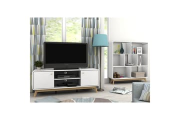 Lavbord Cassie 140x39x53 cm, Hvit/Hvit - 140x39x53 cm, Hvit/Hvit - Møbler - TV- & Mediamøbler - TV benk & mediabenk