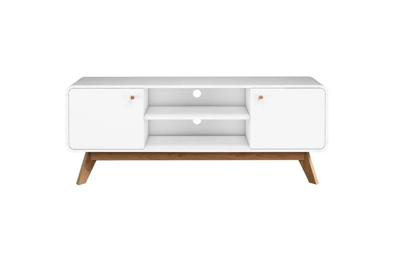 Lavbord Cassie 140x39x53 cm, Hvit/Hvit - 140x39x53 cm, Hvit/Hvit - Møbler - TV- & Mediamøbler - TV benk & mediabenk