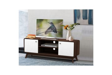 Lavbord Cassie 140x39x53 cm, Valnøtt/Hvit - 140x39x53 cm, Valnøtt/Hvit - Møbler - TV- & Mediamøbler - TV benk & mediabenk