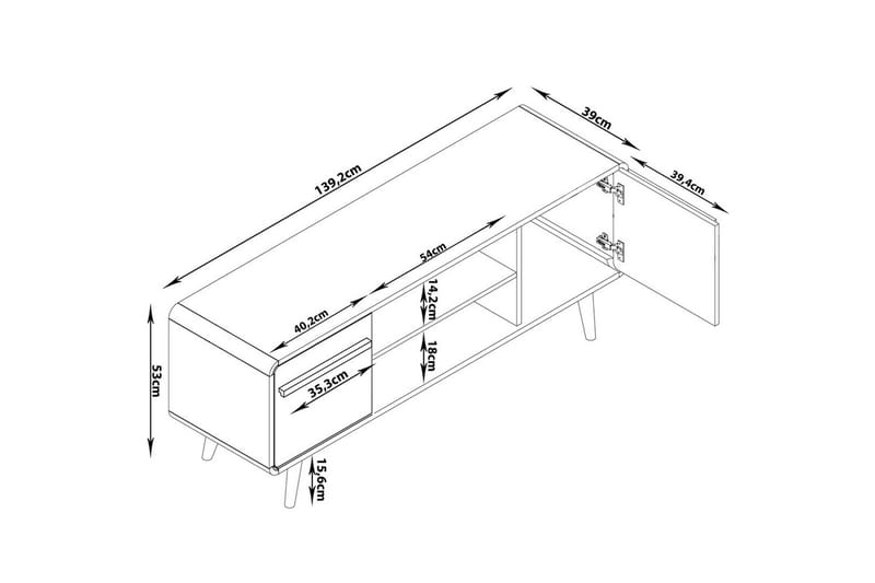 Lavbord Chantal Grå - Grå - Møbler - TV- & Mediamøbler - TV benk & mediabenk