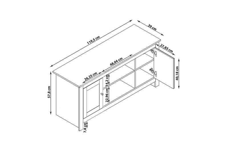 Lavbord Emerald 120x39x58 cm, Natur - 120x39x58 cm, Natur - Møbler - TV- & Mediamøbler - TV benk & mediabenk