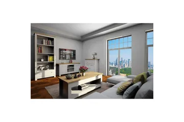 Lavbord Emerald 120x39x58 cm, Natur/Grå - 120x39x58 cm, Natur/Grå - Møbler - TV- & Mediamøbler - TV benk & mediabenk