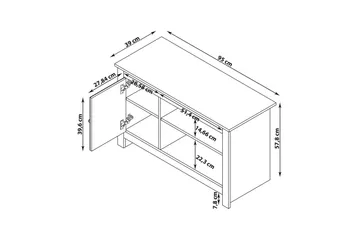 Lavbord Emerald 95x39x58 cm, Natur/Grå - 95x39x58 cm, Natur/Grå - Møbler - TV- & Mediamøbler - TV benk & mediabenk