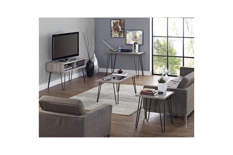 Lavbord Owen Grå/Eik - Grå/Eik - Møbler - TV- & Mediamøbler - TV benk & mediabenk