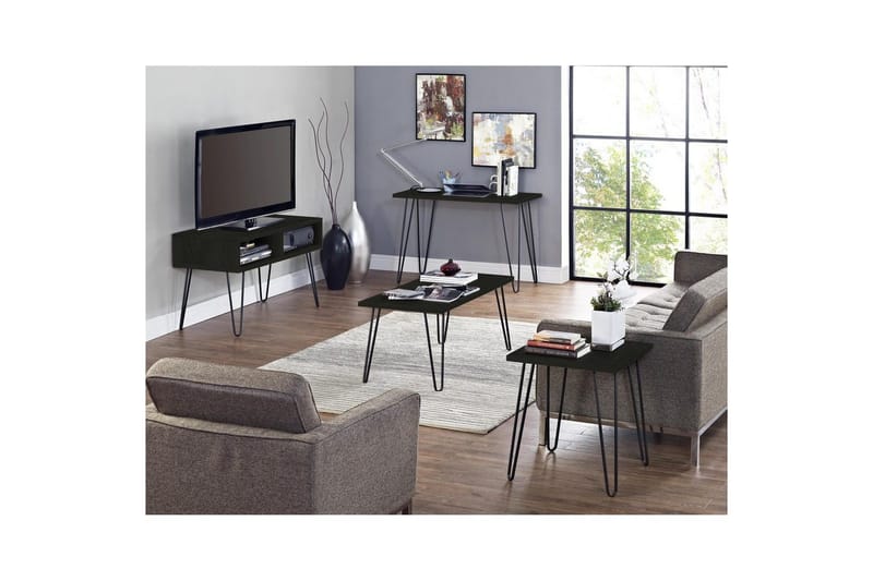 Lavbord Owen Svart/eik - Svart/eik - Møbler - TV- & Mediamøbler - TV benk & mediabenk